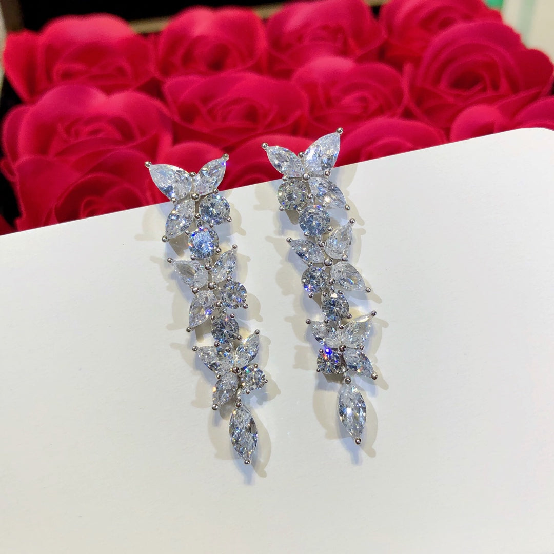 [JeweliWhal]VICTORIA SILVER DIAMOND DROP EARRINGS