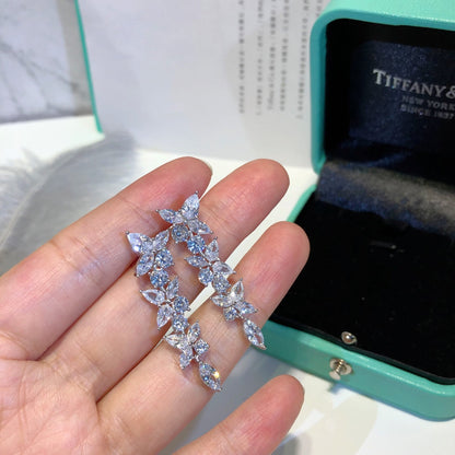 [JeweliWhal]VICTORIA SILVER DIAMOND DROP EARRINGS