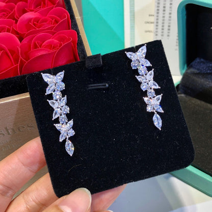 [JeweliWhal]VICTORIA SILVER DIAMOND DROP EARRINGS