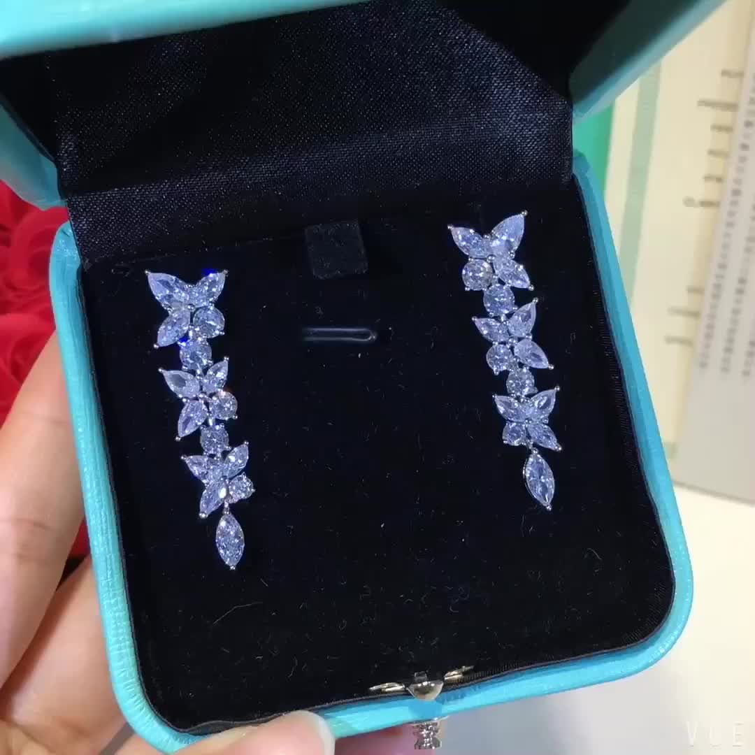 [JeweliWhal]VICTORIA SILVER DIAMOND DROP EARRINGS