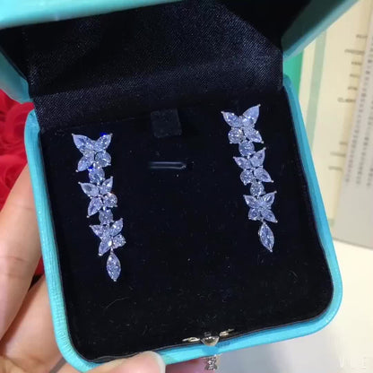 [JeweliWhal]VICTORIA SILVER DIAMOND DROP EARRINGS