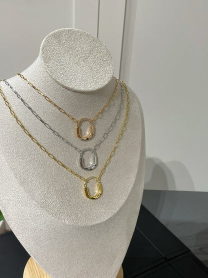 [JeweliWhal]LOCK MEDIUM PENDANT DIAMOND NECKLACE