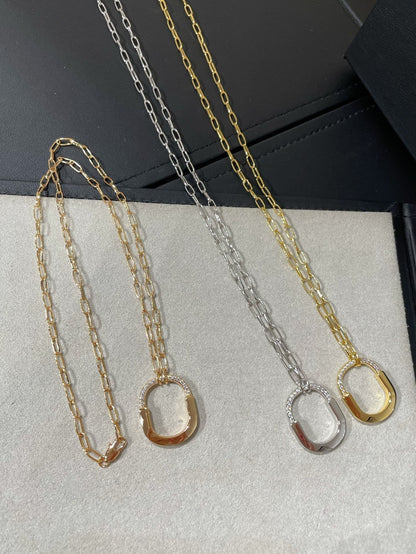 [JeweliWhal]LOCK MEDIUM PENDANT DIAMOND NECKLACE