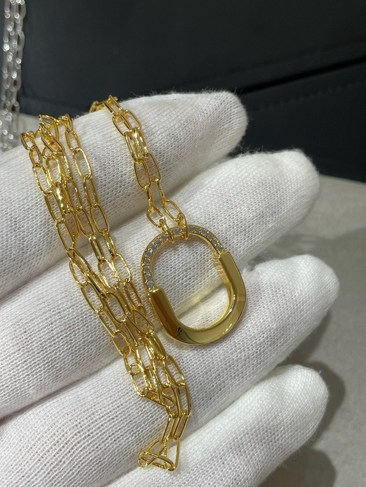 [JeweliWhal]LOCK MEDIUM PENDANT DIAMOND NECKLACE