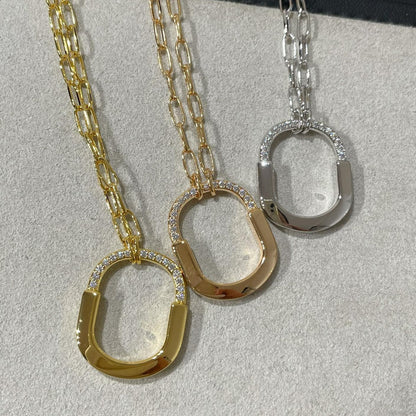 [JeweliWhal]LOCK MEDIUM PENDANT DIAMOND NECKLACE