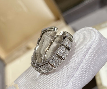 [⭐⭐JeweliWhal]SERPENTI RING SILVER DIAMOND PAVED