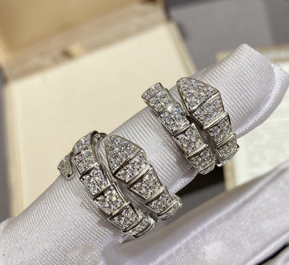 [⭐⭐JeweliWhal]SERPENTI RING SILVER DIAMOND PAVED