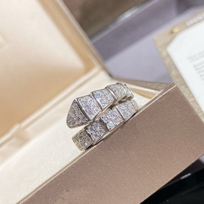[⭐⭐JeweliWhal]SERPENTI RING SILVER DIAMOND PAVED