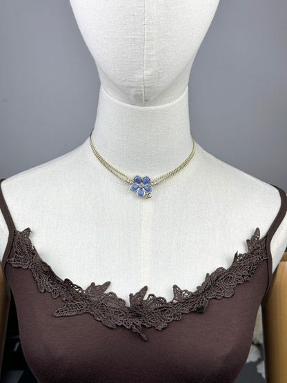 [⭐⭐JeweliWhal]New Blue Floral Double-Layer Necklace