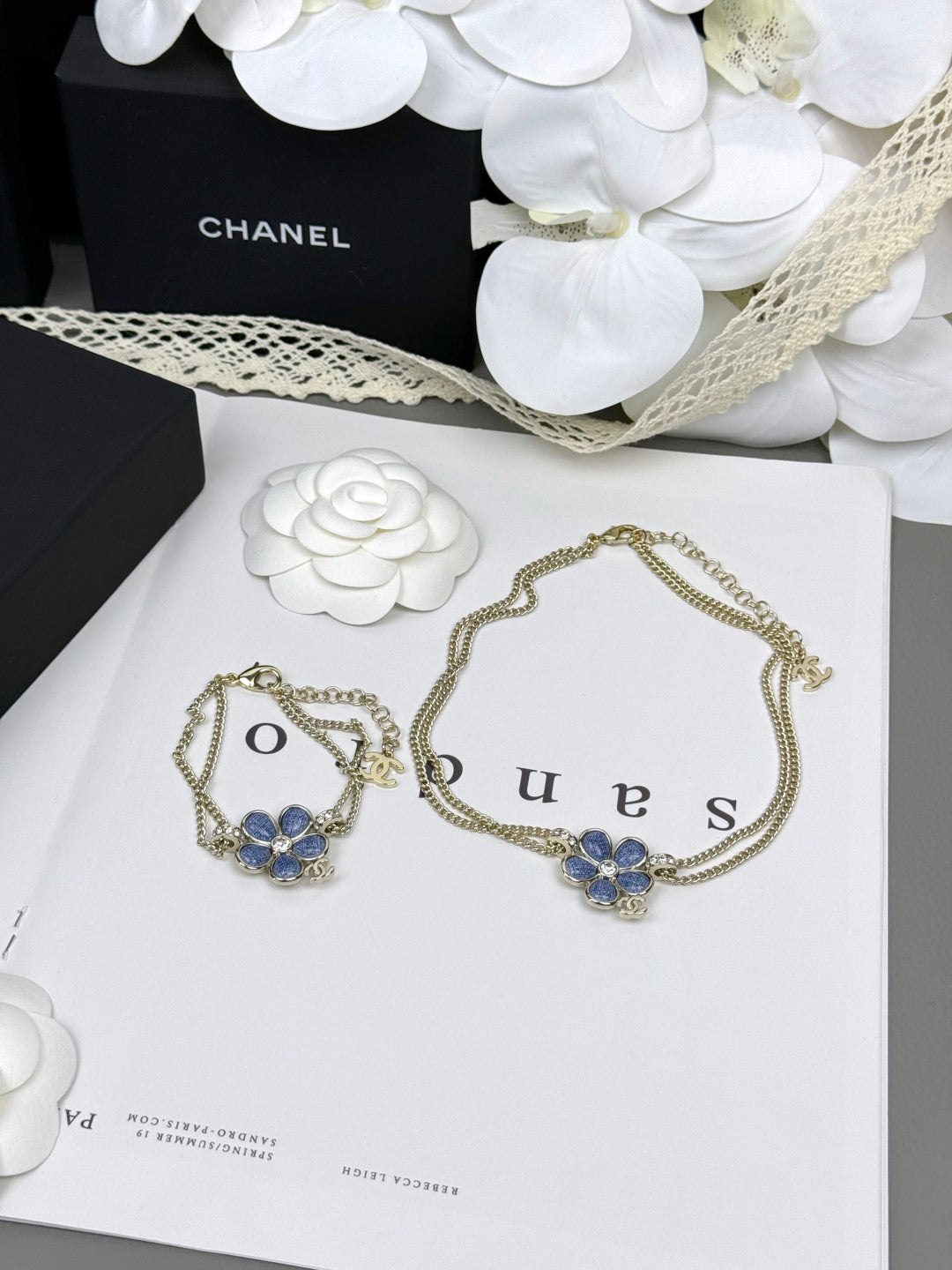 [⭐⭐JeweliWhal]VOLTE Neues blaues florales zweilagiges Armband
