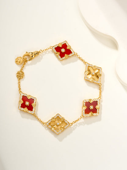[⭐⭐JeweliWhal]B.C.L EMAILLIERTES Fünf-Blumen-Armband (Verschiedene Farben) GROSSE GRÖSSE