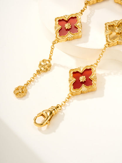 [⭐⭐JeweliWhal]B.C.L EMAILLIERTES Fünf-Blumen-Armband (Verschiedene Farben) GROSSE GRÖSSE