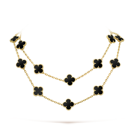 [⭐⭐JeweliWhal]CLOVER 20 MOTIFS ONYX NECKLACE