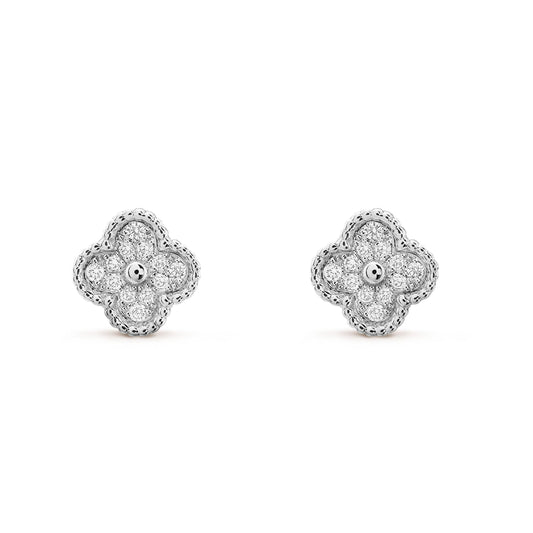 [⭐⭐JeweliWhal]CLOVER MINI DIAMOND STUD EARRINGS