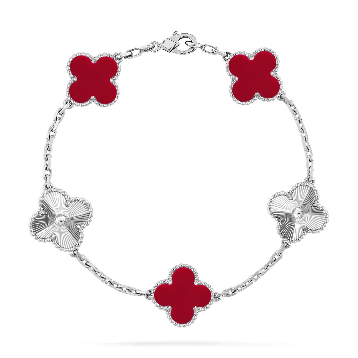 [⭐⭐JeweliWhal] CLOVER 5 MOTIF RED CORNELIAN BRACELET COLLECTION