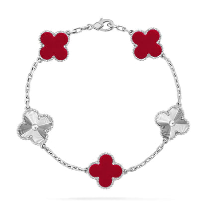 [⭐⭐JeweliWhal] CLOVER 5 MOTIF RED CORNELIAN BRACELET COLLECTION