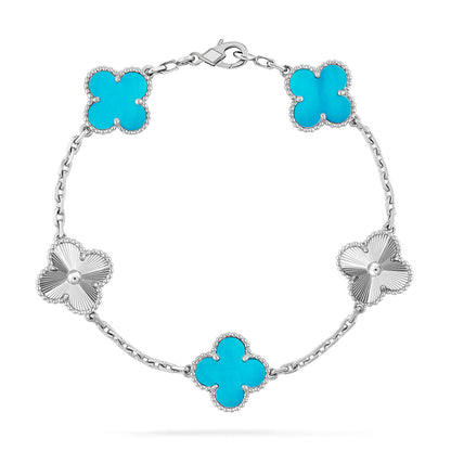[⭐⭐JeweliWhal] KOLLEKTION CLOVER 5-MOTIV ARMBAND TÜRKIS