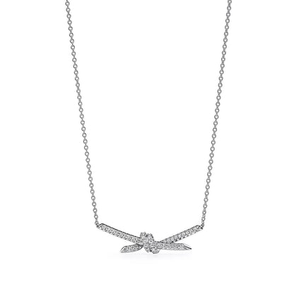 [JeweliWhal]KNOT PENDANT SILVER DIAMOND NECKLACE