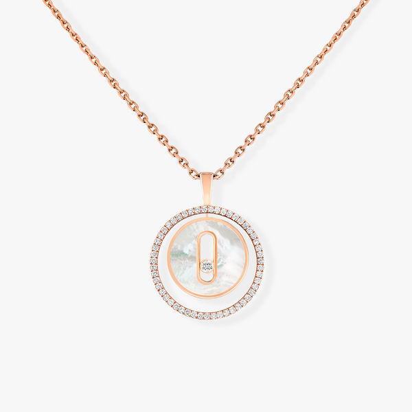 [⭐⭐JeweliWhal]Demo MOVE 1 DIAMOND WHITE MOTHER OF PEARL PINK GOLD DIAMOND NECKLACE