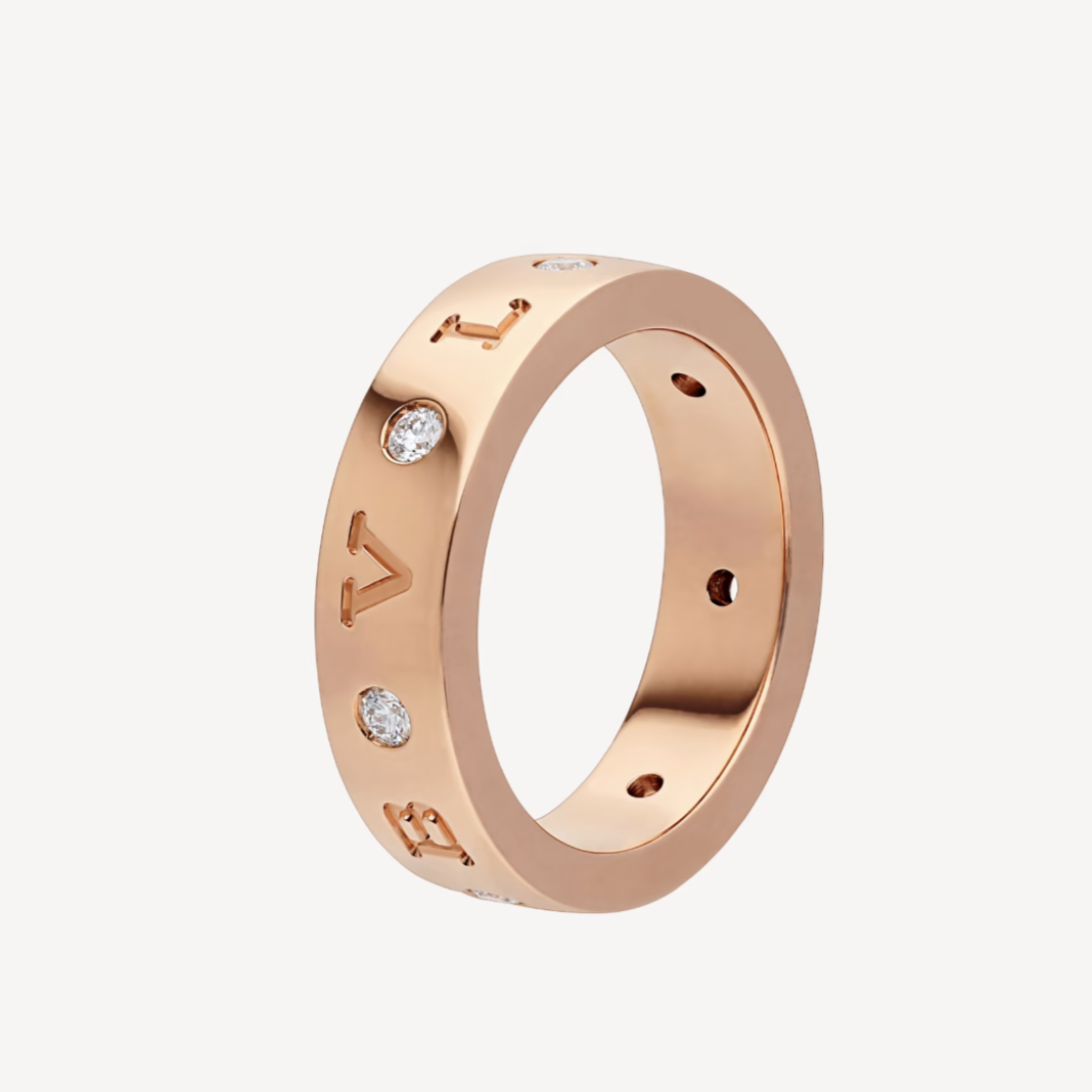 [⭐⭐JeweliWhal]ZERO 1 ESSENTIAL PINK GOLD BAND WITH DIAMONDS RING