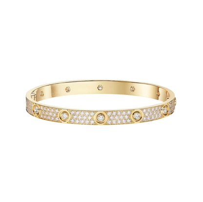 [⭐⭐JeweliWhal]LOVE ARMBAND 6,1MM DIAMANT-BESETZT 10 GROSSE DIAMANTEN