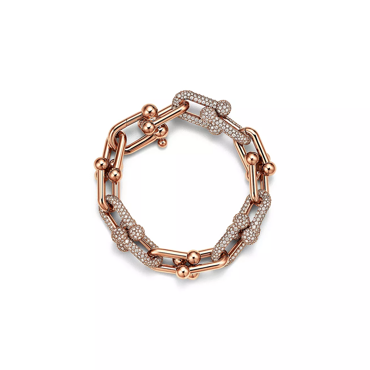 [JeweliWhal]HARDWEAR LARGE LINK PINK GOLD PAVED DIAMOND BRACELET