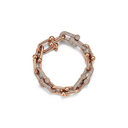 [JeweliWhal]HARDWEAR LARGE LINK PINK GOLD PAVED DIAMOND BRACELET