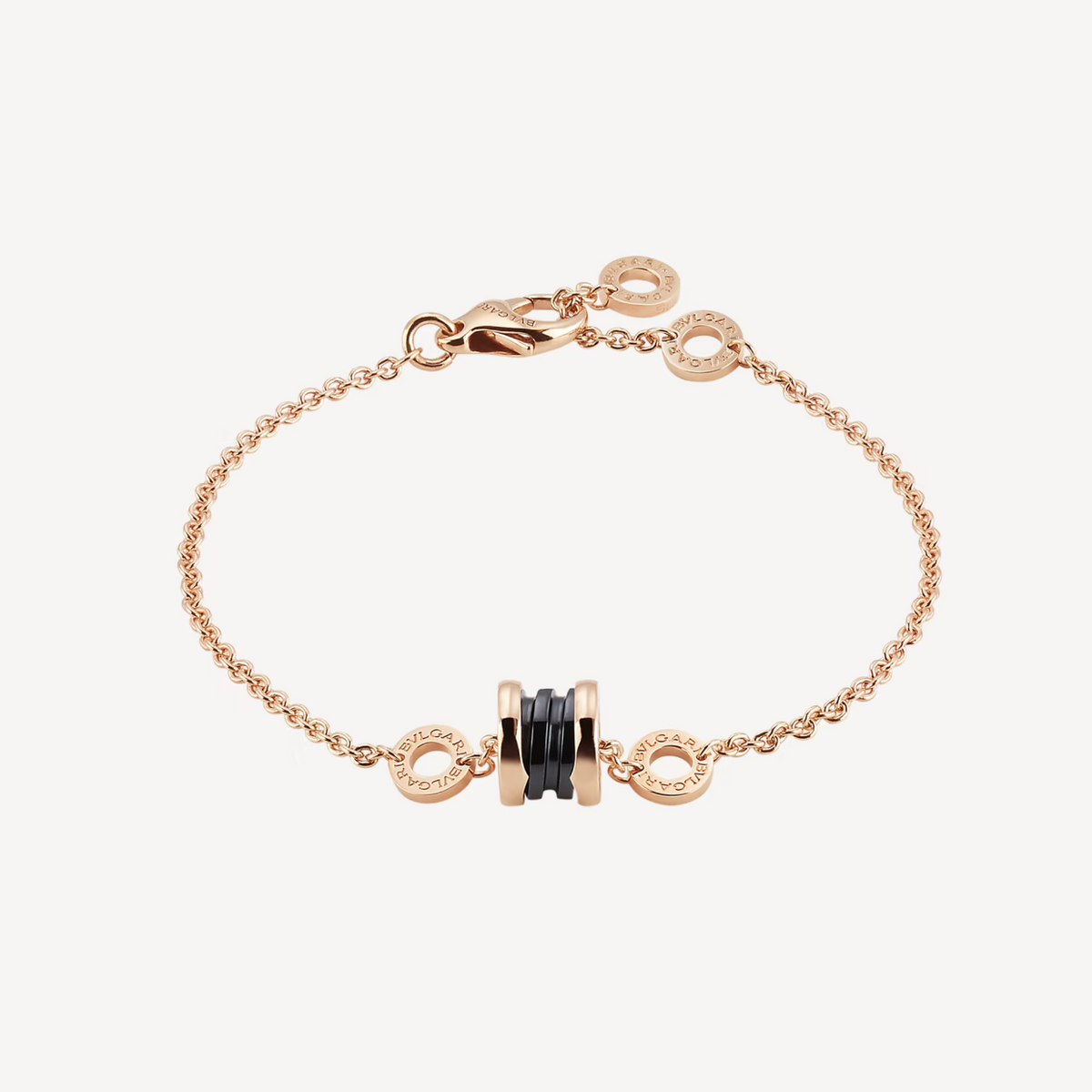 [⭐⭐JeweliWhal]ZERO 1 SOFT PINK GOLD AND BLACK CERAMIC BRACELET