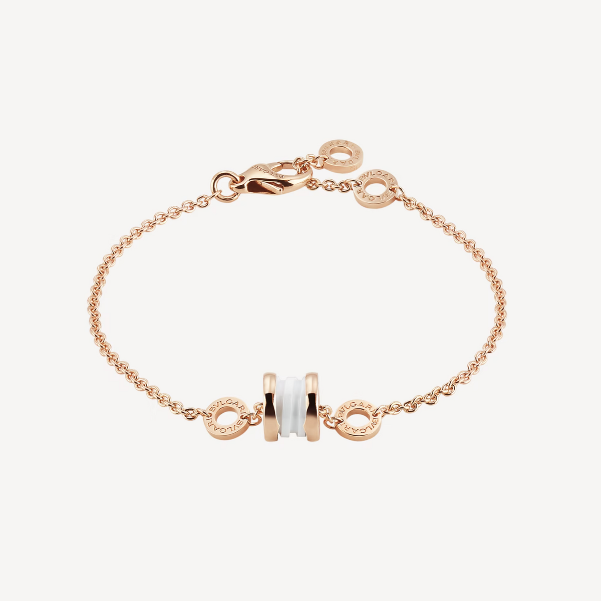 [⭐⭐JeweliWhal]ZERO 1 SOFT PINK GOLD AND WHITE CERAMIC BRACELET