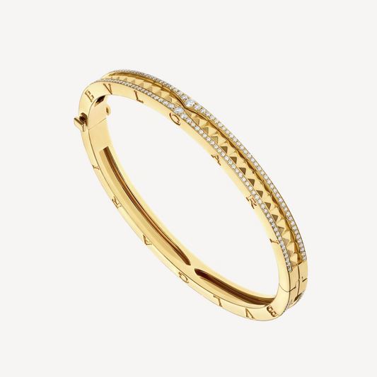 [⭐⭐JeweliWhal]ZERO 1 SPIRAL AND PAVED DIAMOND GOLD BRACELET
