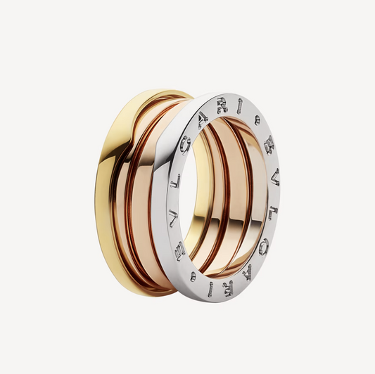 [⭐⭐JeweliWhal]ZERO 1 THREE-BAND ROSE WHITE AND YELLOW RING