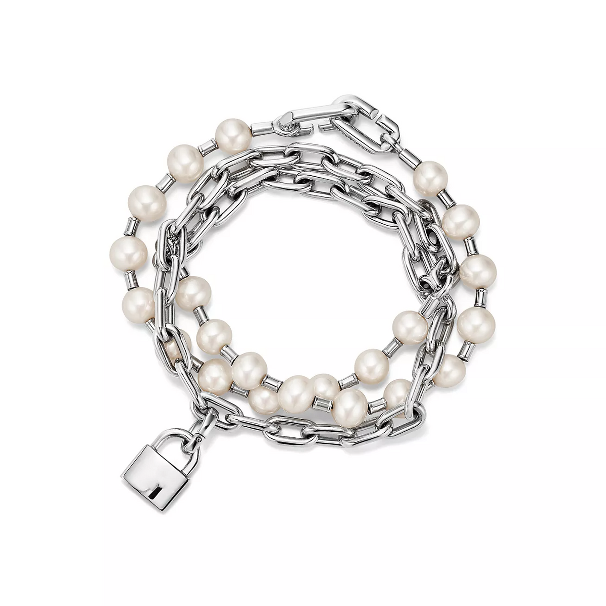 [JeweliWhal]PEARL LOCK SILVER BRACELET