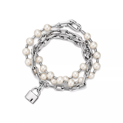 [JeweliWhal]PEARL LOCK SILVER BRACELET