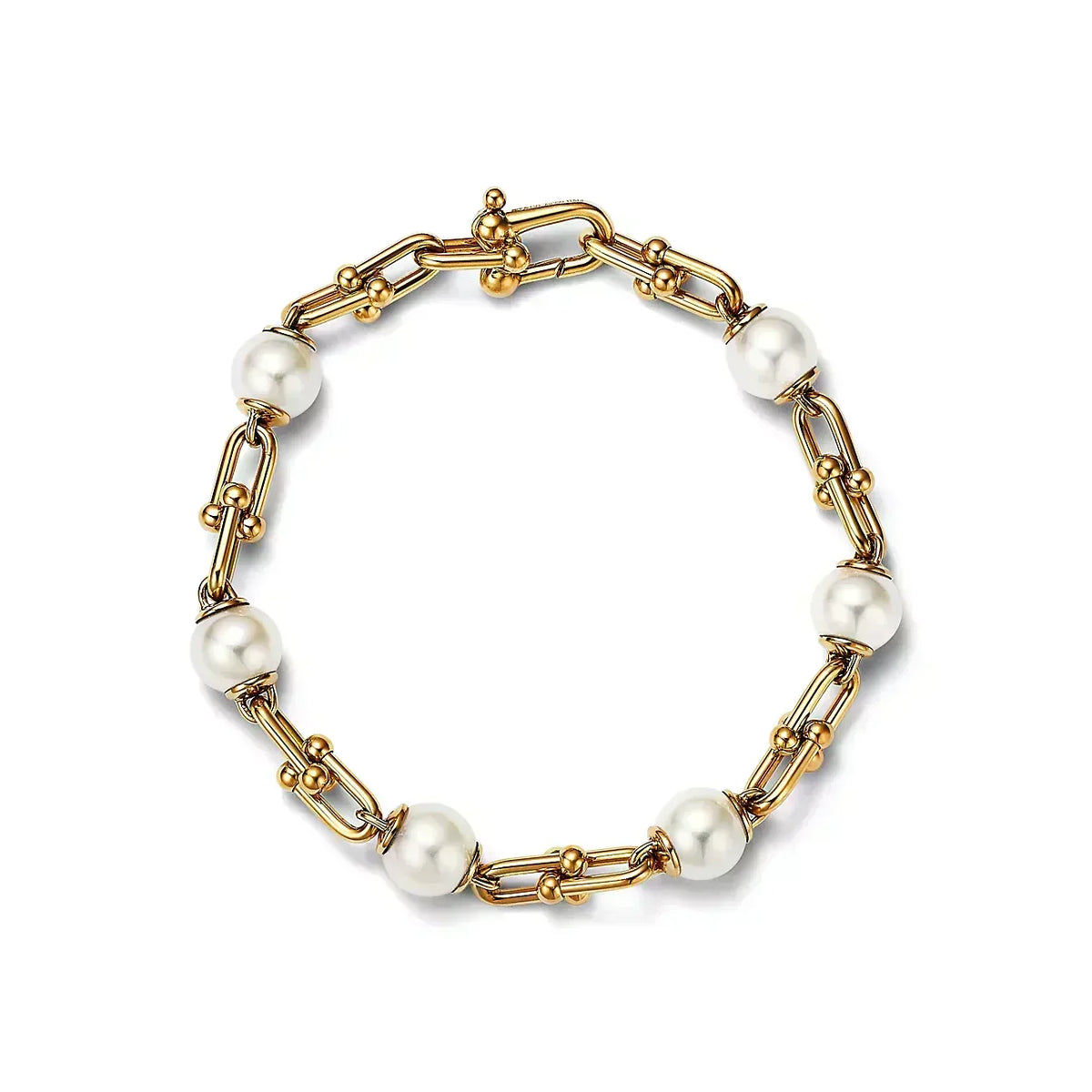 [JeweliWhal]LINK BRACELET GOLD WITH FRESHWATER PEARLS