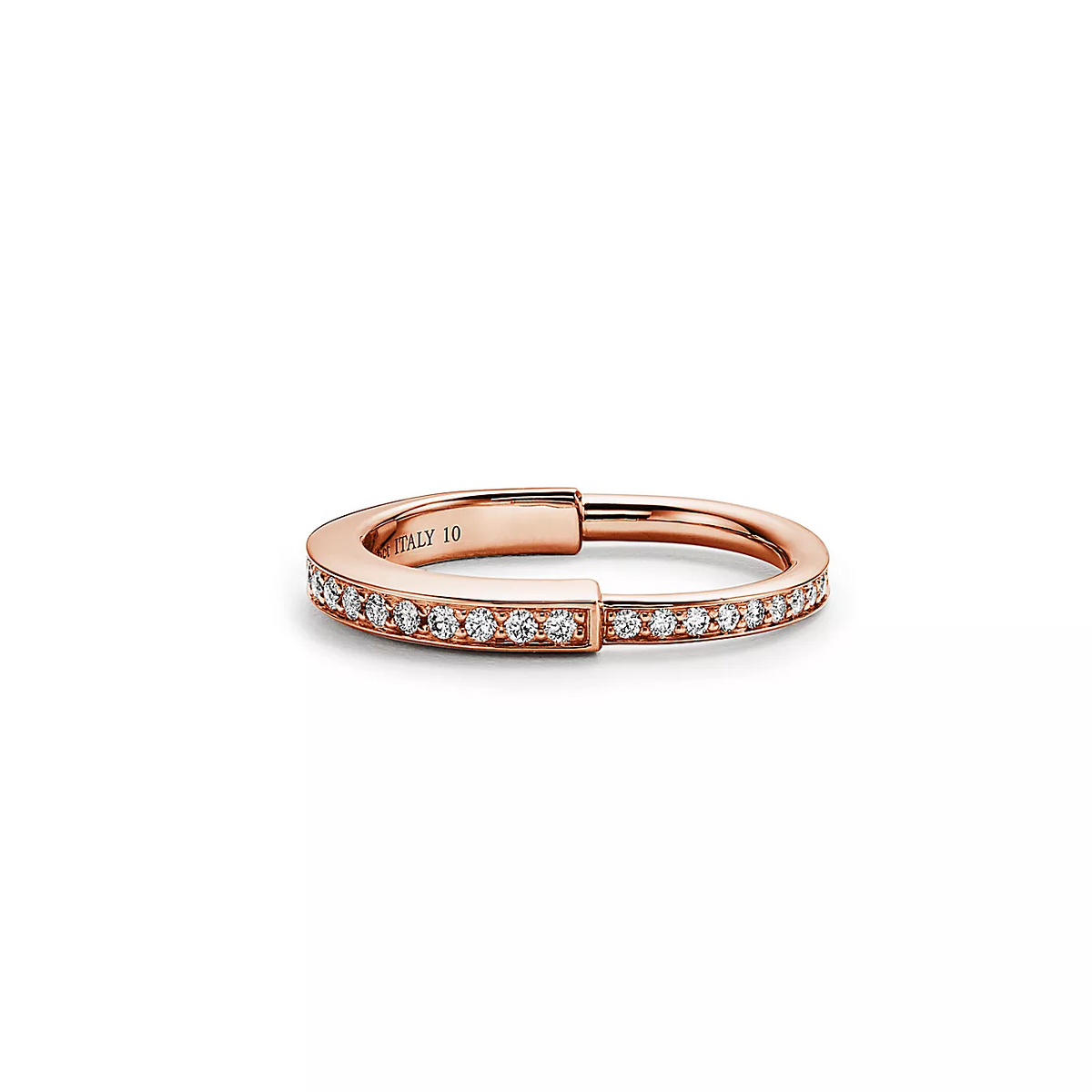 [JeweliWhal]LOCK RING PINK GOLD DIAMOND PAVED