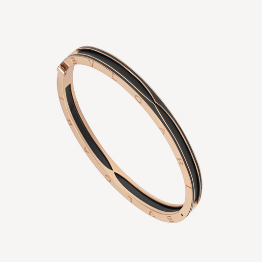 [⭐⭐JeweliWhal]ZERO 1 PINK GOLD WITH MATTE BLACK CERAMIC BRACELET