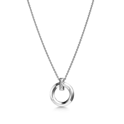 [JeweliWhal]T CIRCLE PENDENT SILVER NECKLACE