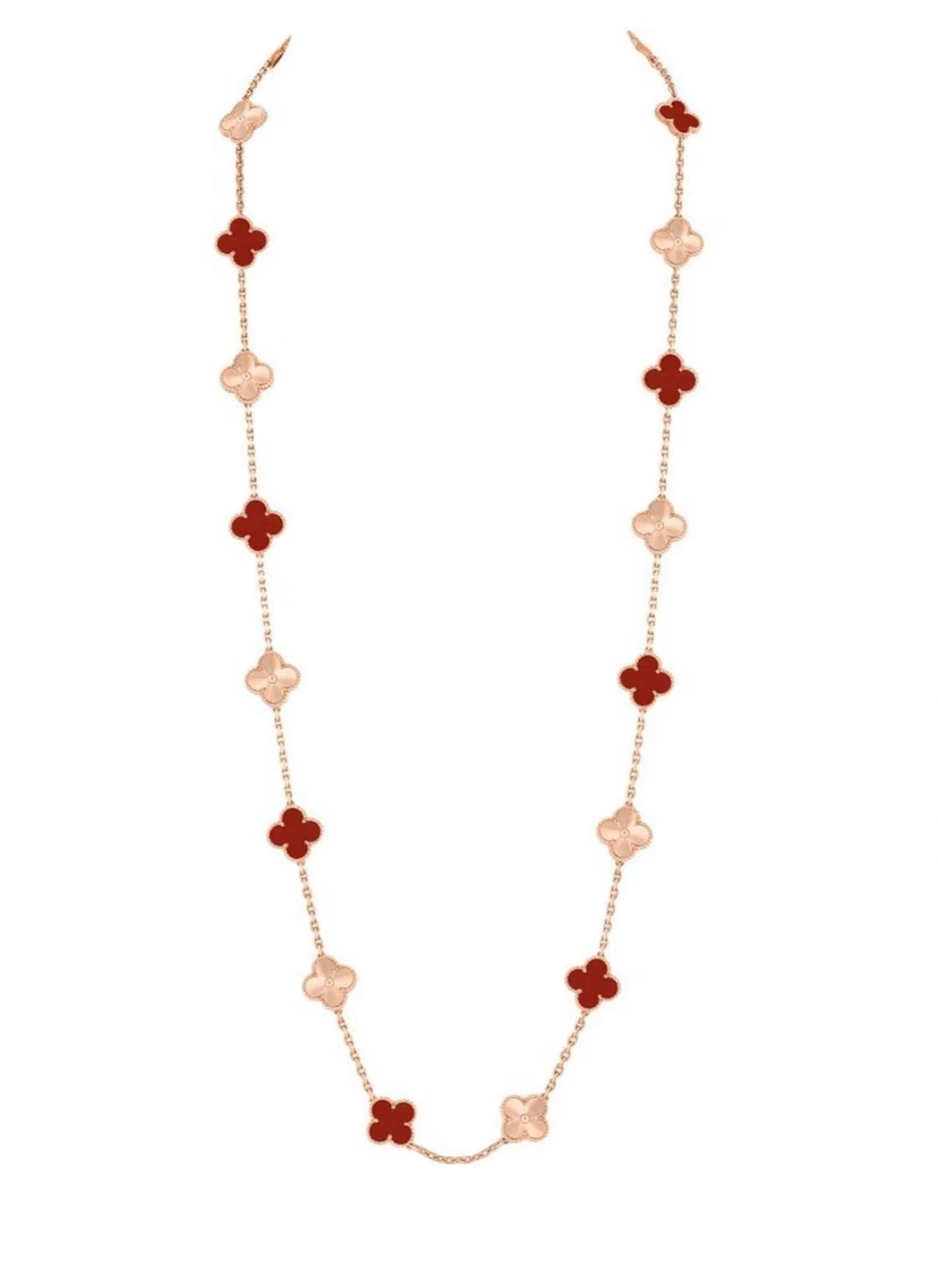 [⭐⭐JeweliWhal]CLOVER 20 MOTIFS LASER CARNELIAN NECKLACE