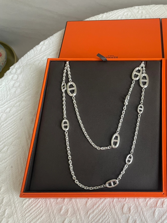 [⭐⭐JeweliWhal]Classic Silver Sweater Chain