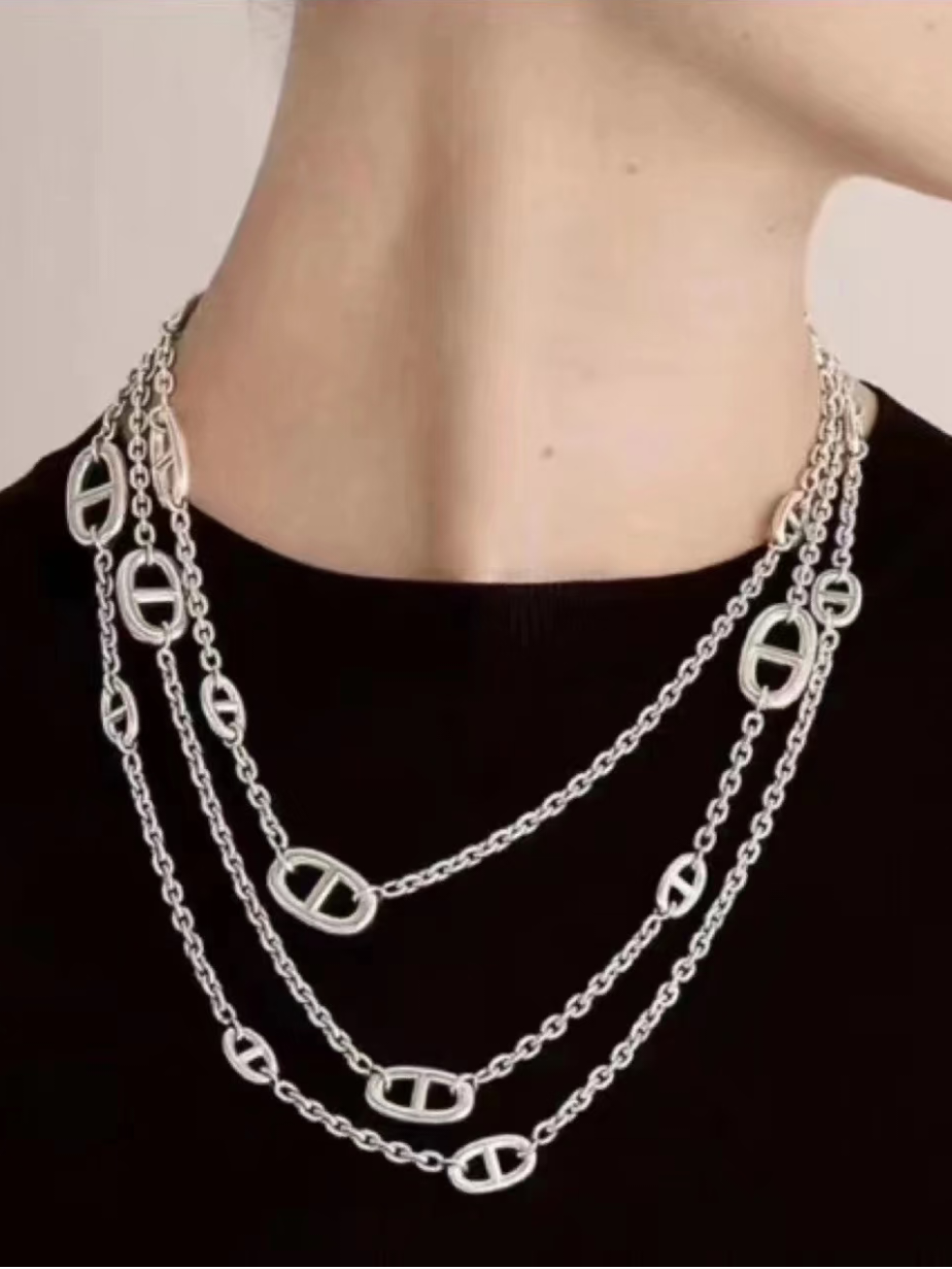 [⭐⭐JeweliWhal]Classic Silver Sweater Chain