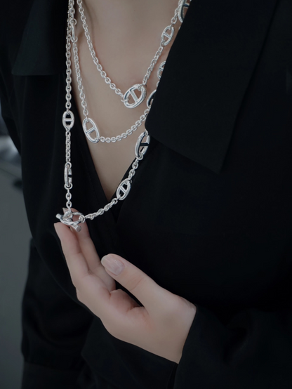 [⭐⭐JeweliWhal]Classic Silver Sweater Chain