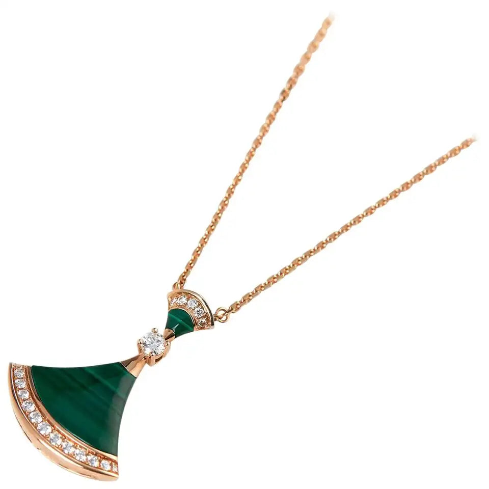 [⭐⭐JeweliWhal]TRAUM-HALSKETTE MALACHIT DIAMANT