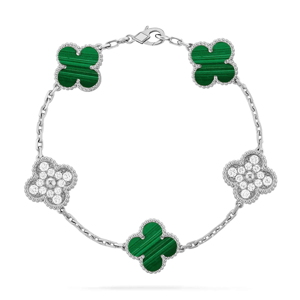 [⭐⭐JeweliWhal] KOLLEKTION CLOVER 5-MOTIV ARMBAND MALACHIT
