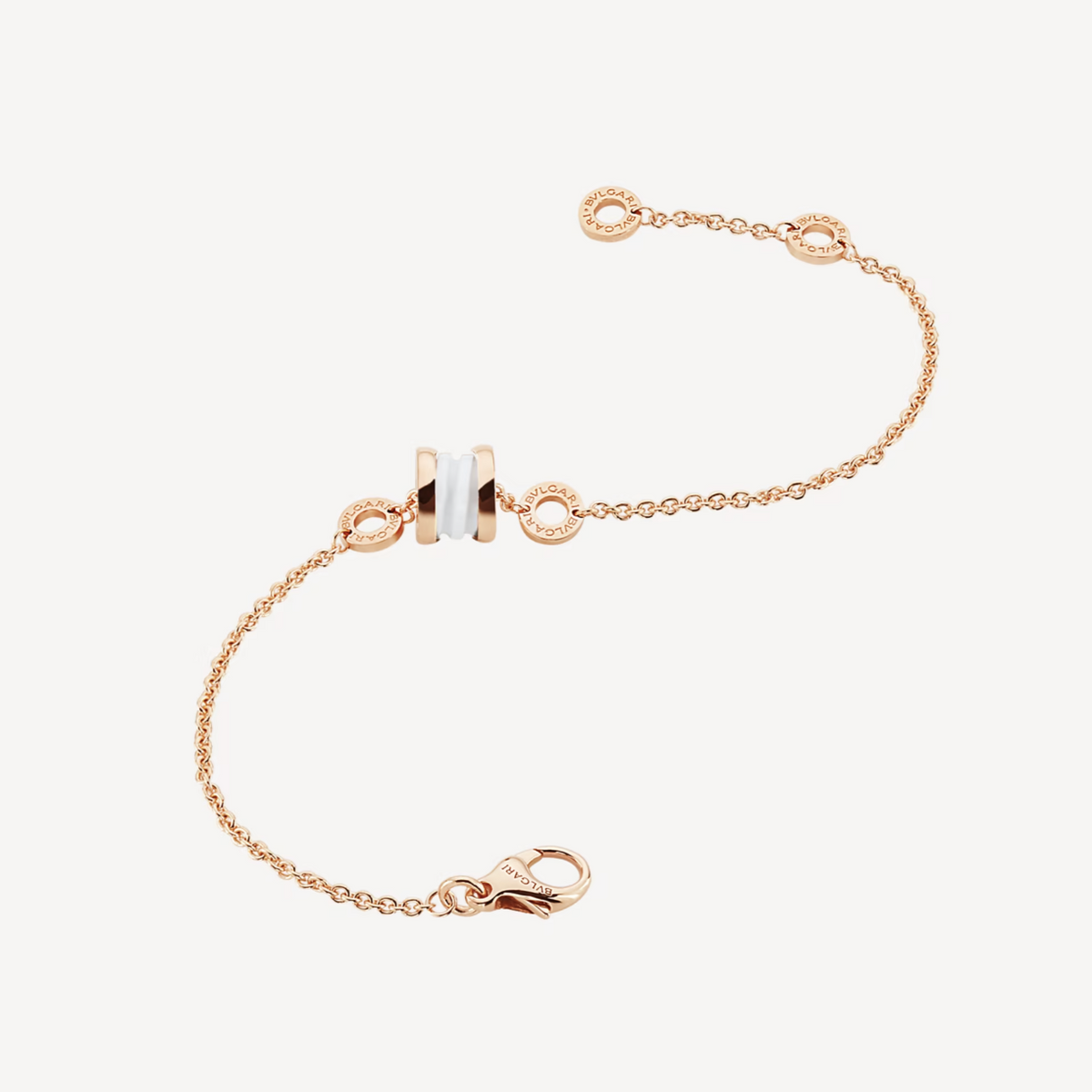 [⭐⭐JeweliWhal]ZERO 1 SOFT PINK GOLD AND WHITE CERAMIC BRACELET