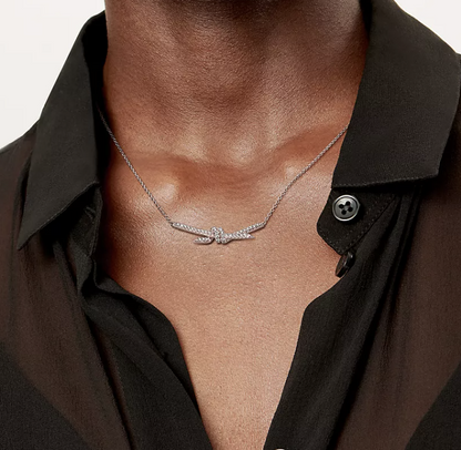 [JeweliWhal]KNOT PENDANT SILVER DIAMOND NECKLACE
