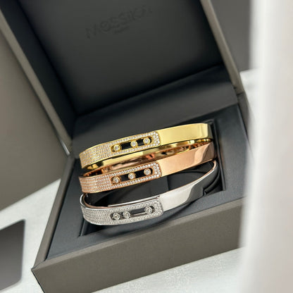 [⭐⭐JeweliWhal]Move Noa Rose Gold Pavé Diamond Bangle Bracelet