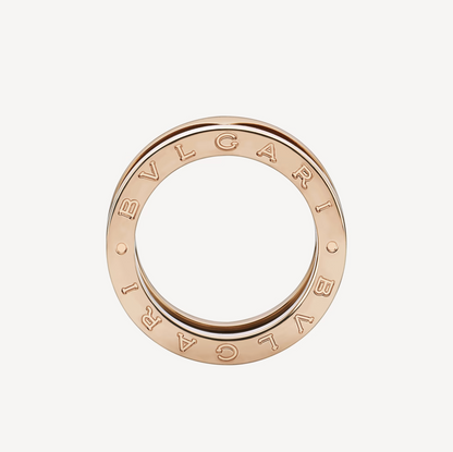 [⭐⭐JeweliWhal]ZERO 1 ZWEIREIHIGER RING MIT SCHLAUFEN AUS SCHWARZER KERAMIK UND ROSÉGOLD