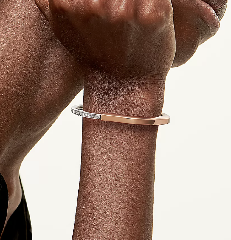 [JeweliWhal]LOCK BRACELET ROSE AND WHITE GOLD DIAMOND