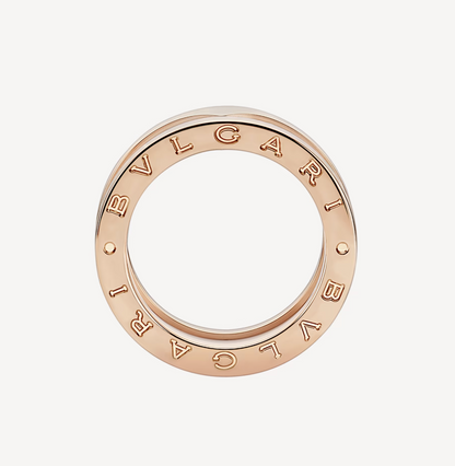 [⭐⭐JeweliWhal]ZERO 1 ZWEIREIHIGE RINGE UND WEISSER KERAMIK-SPIRALRING IN ROSÉGOLD
