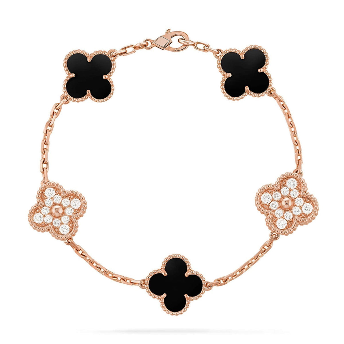 [⭐⭐JeweliWhal] CLOVER 5 MOTIF ONYXS BRACELET COLLECTION